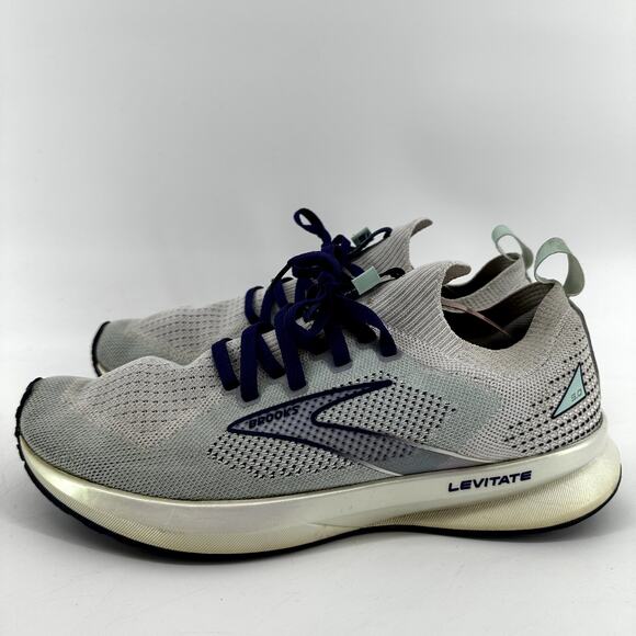 Brooks Levitate Stealthfit 5 Running Shoes Lace Up Low Top Knit Gray Blue 10.5 - Picture 4 of 7